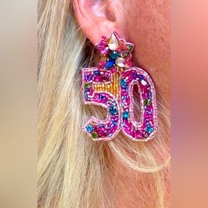 Custom 50th Earrings